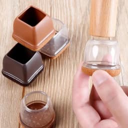 8Pcs Chair Leg Floor Protectors for Hardwood Floors Silicone Chair Caps Covers Furniture Pads Sliders Wrapped Felt Bottom