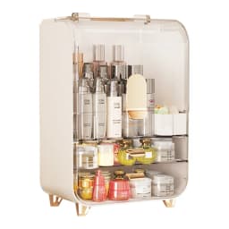 Dressing table cosmetics storage box household dustproof large capacity skin care products storage rack transparent storage cabi