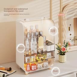 Dressing table cosmetics storage box household dustproof large capacity skin care products storage rack transparent storage cabi