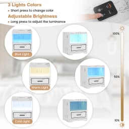 GOFLAME LED Nightstand Bedroom Smart Bedside Table with USB&Type-C Port