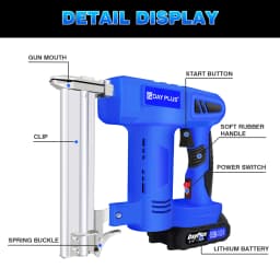 100W Cordless Staple Gun and Brad Nailer with 1 x 1.5AH Battery and Charger, High Speed: 80pcs/MIN, 500 Nails, 500 Staples