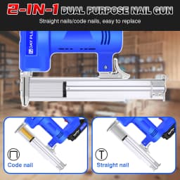 100W Cordless Staple Gun and Brad Nailer with 1 x 1.5AH Battery and Charger, High Speed: 80pcs/MIN, 500 Nails, 500 Staples
