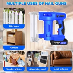 100W Cordless Staple Gun and Brad Nailer with 1 x 1.5AH Battery and Charger, High Speed: 80pcs/MIN, 500 Nails, 500 Staples