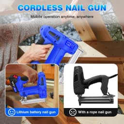 100W Cordless Staple Gun and Brad Nailer with 1 x 1.5AH Battery and Charger, High Speed: 80pcs/MIN, 500 Nails, 500 Staples