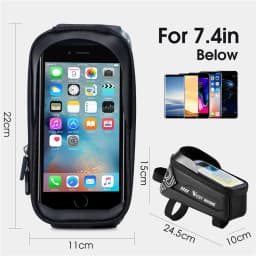 WEST BIKING Bicycle Top Tube Bag 2.2l Large Capacity Waterproof Bicycle Front Frame Bag Touch Screen 7.4 Inch Phone Holder