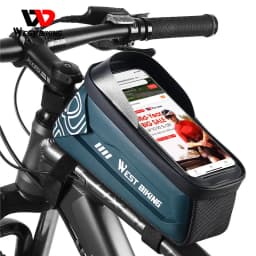 WEST BIKING Bicycle Top Tube Bag 2.2l Large Capacity Waterproof Bicycle Front Frame Bag Touch Screen 7.4 Inch Phone Holder