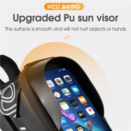 WEST BIKING Bicycle Top Tube Bag 2.2l Large Capacity Waterproof Bicycle Front Frame Bag Touch Screen 7.4 Inch Phone Holder