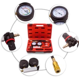 Engine Leakdown Detection Test Automotive Tools Double Gauge Automotive Cylinder Leak Detector Petrol Engine Gauge Tool