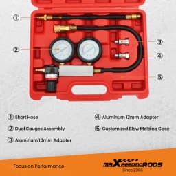 Engine Leakdown Detection Test Automotive Tools Double Gauge Automotive Cylinder Leak Detector Petrol Engine Gauge Tool