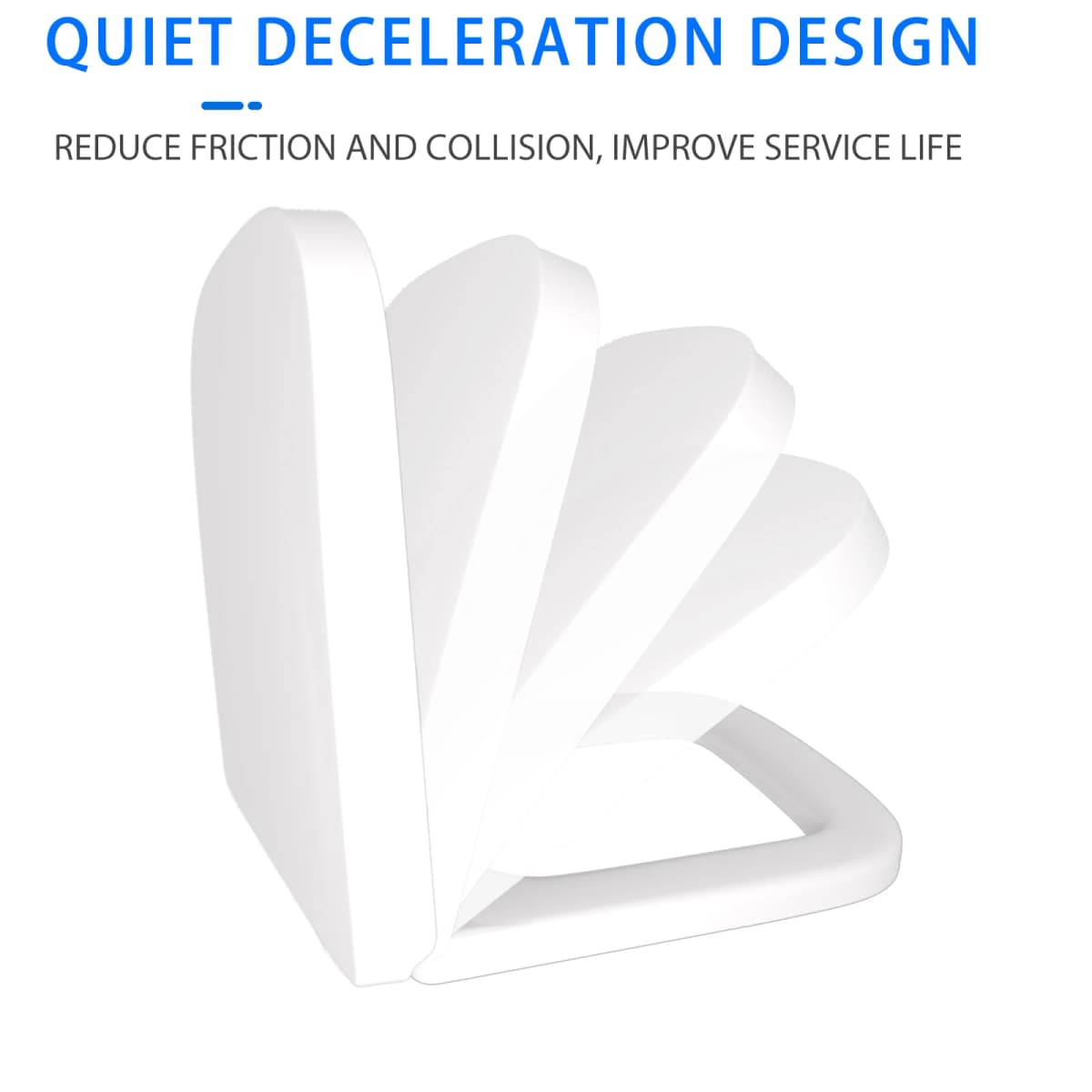 Toilet Seat Square Shape Soft Close with Quick Release Hinges, Anti-Bacterial WC Seat with Sturdy Polypropylene, Easy to Clean