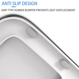 Toilet Seat Square Shape Soft Close with Quick Release Hinges, Anti-Bacterial WC Seat with Sturdy Polypropylene, Easy to Clean