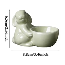 Easter Egg Cups Ceramic Creative Bunny Egg Holder Cute And Simple Bunny Statue Egg Cup For Easter Breakfast Dinning Time