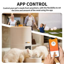 KITPLUS Vacuum Automatic Cat Feeder, 9L Cat Food Dispenser, App Timer to Feeder, Keep Food Fresh, Lock Lid, 10 Meals for Dog Cat