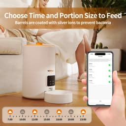 KITPLUS Vacuum Automatic Cat Feeder, 9L Cat Food Dispenser, App Timer to Feeder, Keep Food Fresh, Lock Lid, 10 Meals for Dog Cat