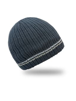 Unisex Knit Beanie Hat - Warm & Stylish Winter Cap with Double Stripe Trim