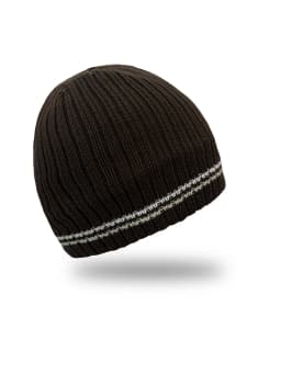 Unisex Knit Beanie Hat - Warm & Stylish Winter Cap with Double Stripe Trim