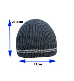 Unisex Knit Beanie Hat - Warm & Stylish Winter Cap with Double Stripe Trim