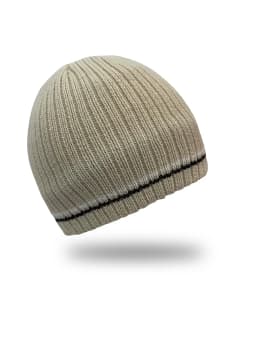 Unisex Knit Beanie Hat - Warm & Stylish Winter Cap with Double Stripe Trim