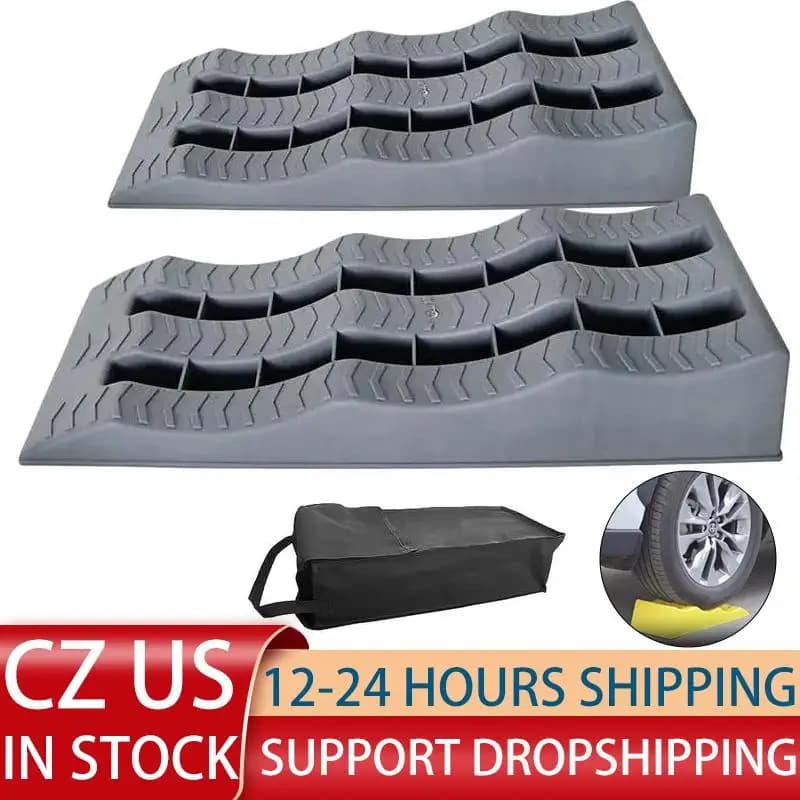 Car Leveling Ramps 2pcs RV Wheel Chocks 3-Step Camper Leveling Blocks Trailer Wheel Chocks And Levelers Lightweight Travel