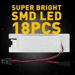 2Pcs For Vauxhall Opel Astra H Corsa C D Zafira B Adam Meriva B CANBUS LED License Number Plate Light 18 LEDs Waterproof Car