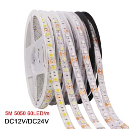 12V LED Strip 5050 RGB Warm White Light 5m Waterproof 60LED/m Flexible LED Tape Lights Decor Lighting