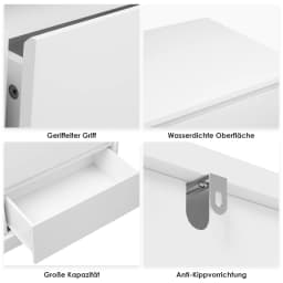 Getone White Chest of Drawers Bedroom, Tall Chest of Drawers with 6 Drawers, Bedroom Furniture Dresser Storage Cupboard Cabinet Bedroom Dresser, for Dining Room Living Room Hallway 120x40x82cm