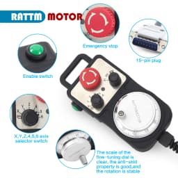 【EU Stock】3 / 4 / 5 Axis Standalone Motion CNC Controller PLC Offline DDCS Expert & MPG Handwheel & Emergency Stop & Keyboard