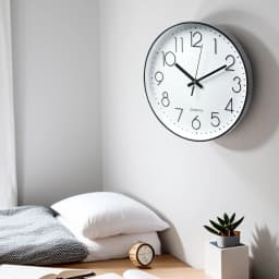 Voltsify 12 Inch Minimalist Wall Clock with Arabic Numerals White