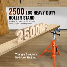 SucceBuy Roller Stand Heavy Duty 2500 LBS Load Capacity 27.6"-52" Adjustable Folding Roller Support Stand for Pipe Wooden Boards