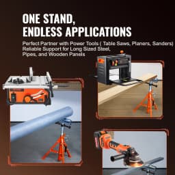 SucceBuy Roller Stand Heavy Duty 2500 LBS Load Capacity 27.6"-52" Adjustable Folding Roller Support Stand for Pipe Wooden Boards