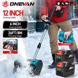 ONEVAN 3000W 300mm Brushless Electric Snow Plow Cordless Snow Sweeper Shovel Clean Street Courtyard For Makita 18V Battery Pin