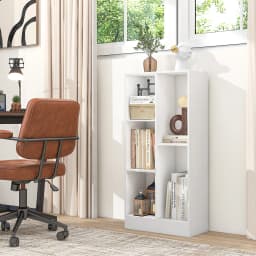 GOFLAME 5-Cube Bookshelf, Freestanding Storage Organizer with 2 Anti-Tipping Kits