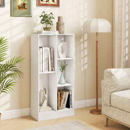 GOFLAME 5-Cube Bookshelf, Freestanding Storage Organizer with 2 Anti-Tipping Kits