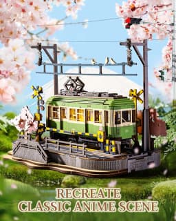 Robotime Sakura Journey Tram 3D Wooden Puzzles Model Car Kits Building Set Creative Gift STEM Toy for Girls Boys 223PCS