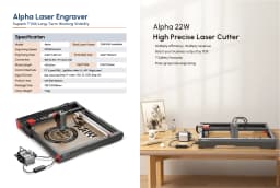 AlgoLaser Delta 22W Alpha 22W Alpha 10W DIY KIT 10W 20W Cut Plywood Wood Engrave Aluminum Offline Usage DIY Laser Engraving Tool