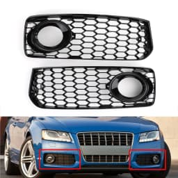 Artudatech 2x Fog Light Grill Grille Black Trim For Audi A5 S-Line S5 B8 RS5 2008-2012