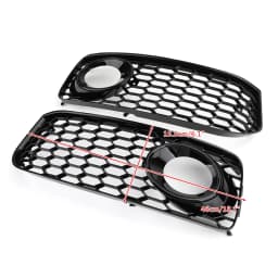 Artudatech 2x Fog Light Grill Grille Black Trim For Audi A5 S-Line S5 B8 RS5 2008-2012