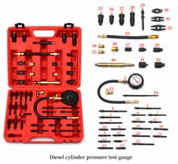 Compression Tester 46pcs Pressure Loss Tester Engine Tester for BMW Chrysler Fiat Ford Hyundai Pressure Tools for Car