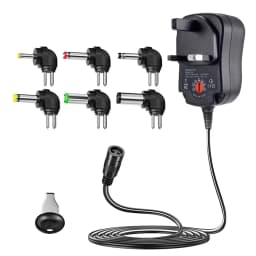 12W Power Adapter,3V-12V Universal Switching AC/DC Multi-Voltage Charger Power Supply Replacement 6 Adapter Plugs CCTV IP Camera