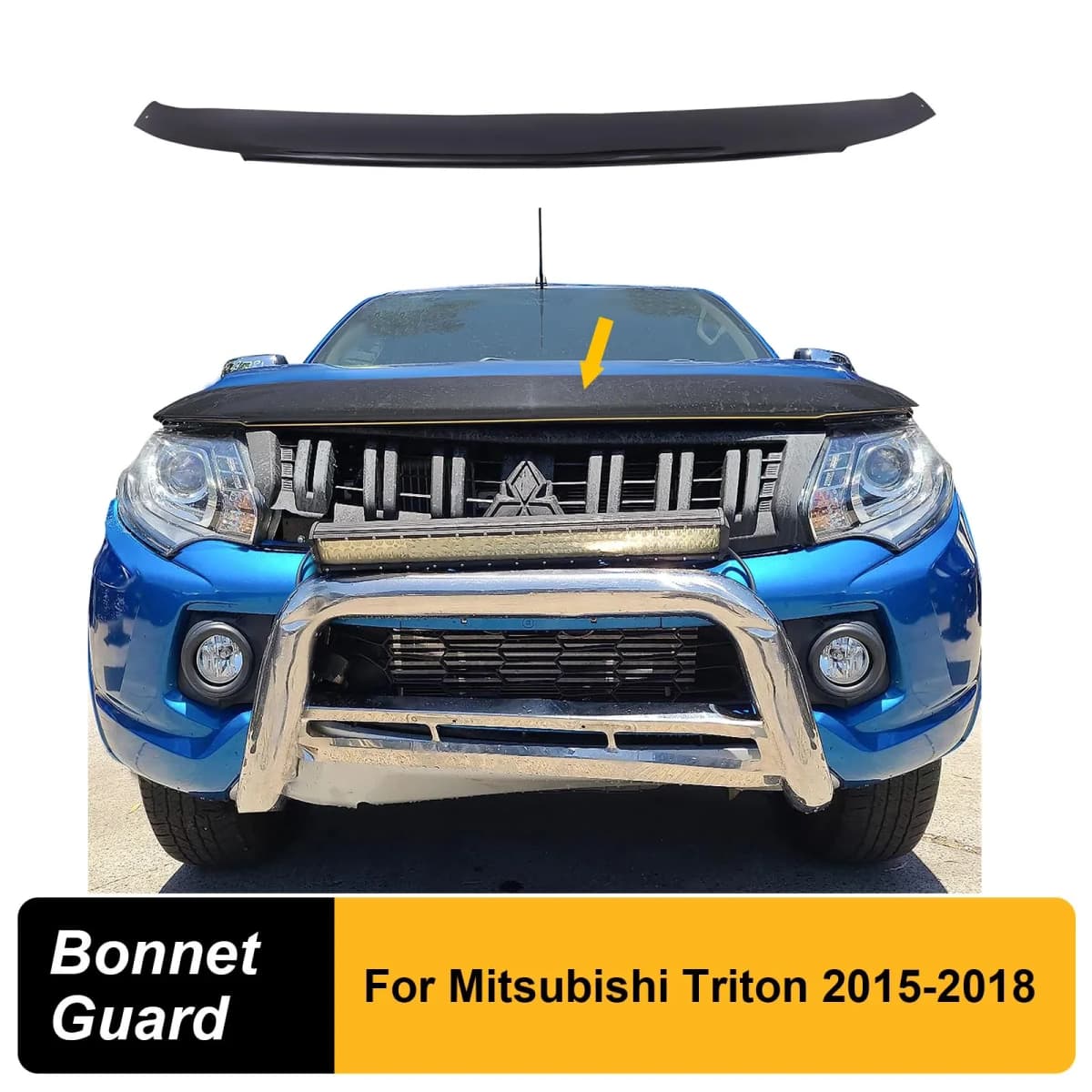 Bonnet protector Hood Deflector Front Bug Shield For Mitsubishi Triton 2015 2016 2017 2018