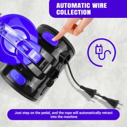 DayPlus 1000W Bagless Horizontal Vacuum Cleaner with HEPA filter for Home Carpet & Cars, Automatically Retract Rope - Blue 1.5L