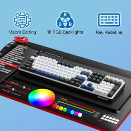 Redragon K689 Wired Gasket RGB Gaming Keyboard, 108 Keys Mechanical Keyboard w/Extra 4 Hotkeys, Upgraded Hot-swappable Socket