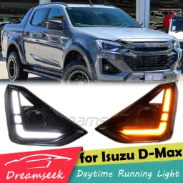 LED DRL Daytime Running Light for Isuzu D-max Dmax Facelift Model RG01 2023+ Fog Lamp w/ Sequential Dynamic Turn Signal Daylight