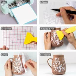 HTVRONT 12"X35ft/30x1066cm Matte Permanent Adhesive Vinyl Roll for Cricut Craft DIY Cup Glass Phone Case Decor Stickers