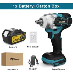 Gisam 520N.M Brushless Electric Impact Wrench Cordless Electric Wrench 1/2inch for Makita 18V Battery Pin Screwdriver Power Tool
