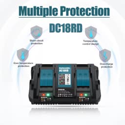 18V battery charger for Makita DC18RD DC18RC 18V Lithium-Ion Dual Port Rapid Optimum Charger 14.4V~18V for MAKITA charger