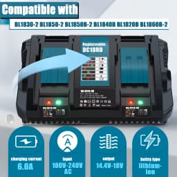 18V battery charger for Makita DC18RD DC18RC 18V Lithium-Ion Dual Port Rapid Optimum Charger 14.4V~18V for MAKITA charger