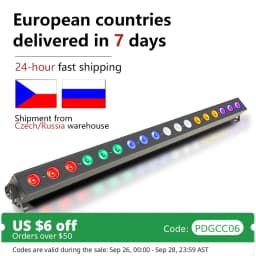 DMX18x12W LED RGBW/RGBWAUV Wall Wash Light Bar DMX Line Bar Wash Stage Light Party Wedding Events Lighting