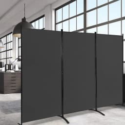 GOFLAME 3 Panel Folding Room Divider Paravent Partition Privacy Screen Seperator-Black