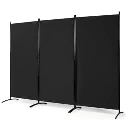 GOFLAME 3 Panel Folding Room Divider Paravent Partition Privacy Screen Seperator-Black